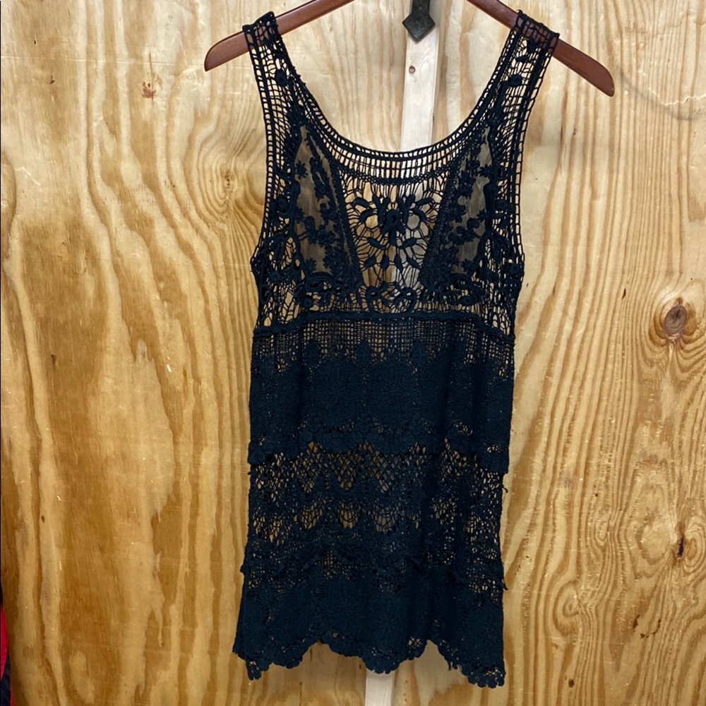 Swim suit cover size S Black Lace / crochet